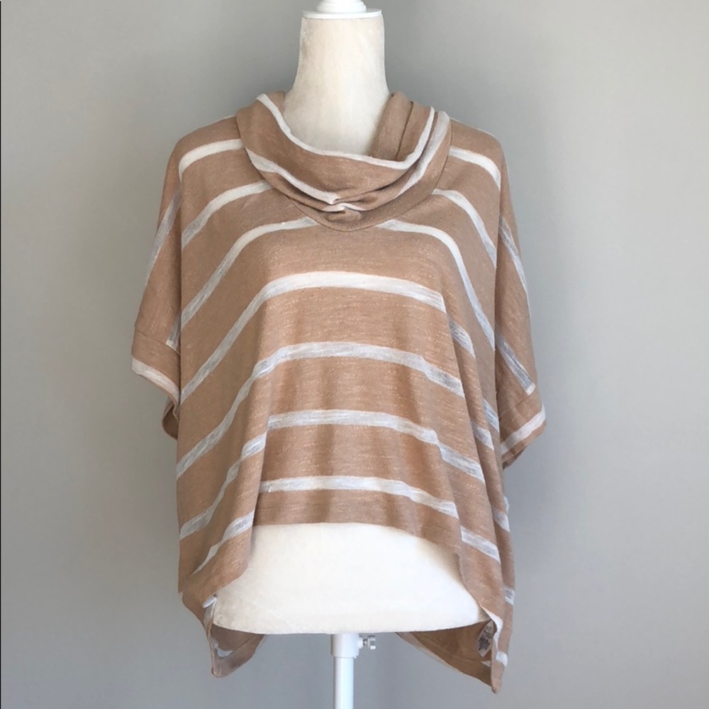 Splendid striped cowl neck lightweight poncho. M